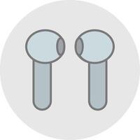 Earbuds Line Filled Light Icon vector