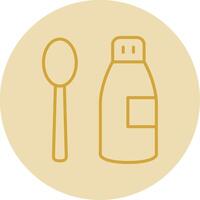 Coffee Syrup Line Yellow Circle Icon vector