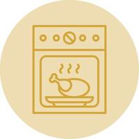 Oven Line Yellow Circle Icon vector