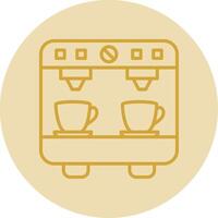 Coffee Machine Line Yellow Circle Icon vector