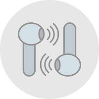 Earbud Line Filled Light Icon vector