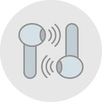 Earbud Line Filled Light Icon vector