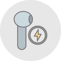 Earbud Line Filled Light Icon vector