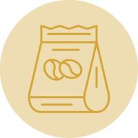 Beans Bag Line Yellow Circle Icon vector