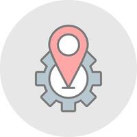 Location Line Filled Light Icon vector