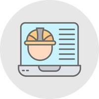 Laptop Line Filled Light Icon vector