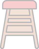Bar Stool Line Filled Light Icon vector