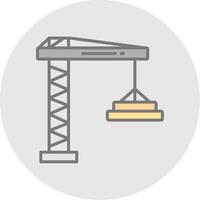 grua línea lleno ligero icono vector