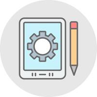 Tablet Line Filled Light Icon vector