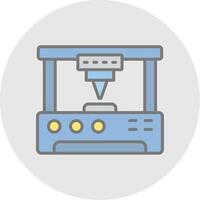 3d impresora línea lleno ligero icono vector