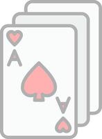 Card Game Line Filled Light Icon vector