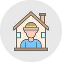 casa línea lleno ligero icono vector