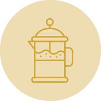 Coffee Filter Line Yellow Circle Icon vector