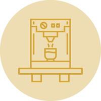 Coffee Machine Line Yellow Circle Icon vector
