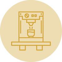 Coffee Machine Line Yellow Circle Icon vector