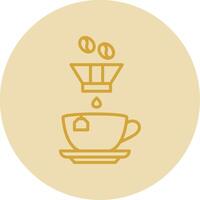 Coffee Filter Line Yellow Circle Icon vector