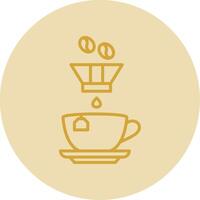 Coffee Filter Line Yellow Circle Icon vector