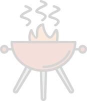 Grill Line Filled Light Icon vector