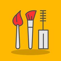 Makeup Brushes Filled Shadow Icon vector