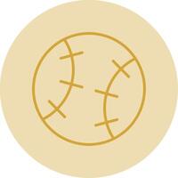 Baseball Line Yellow Circle Icon vector