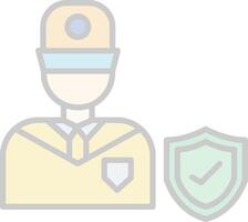 Security Official Line Filled Light Icon vector