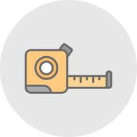 Tape Measure Line Filled Light Icon vector