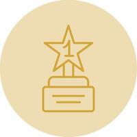 Star Line Yellow Circle Icon vector