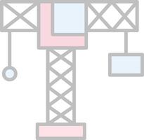 Crane Line Filled Light Icon vector