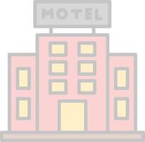 motel línea lleno ligero icono vector