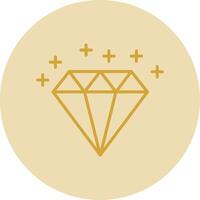 Diamond Line Yellow Circle Icon vector