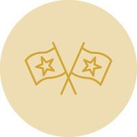 Flags Line Yellow Circle Icon vector