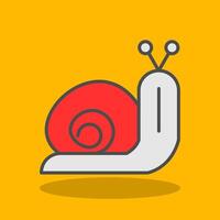 caracol lleno sombra icono vector