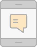 Text Message Line Filled Light Icon vector