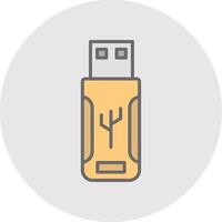 Flash Drive Line Filled Light Icon vector