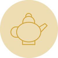 Tea Pot Line Yellow Circle Icon vector