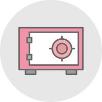 caja fuerte línea lleno ligero icono vector