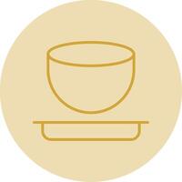 Bowl Line Yellow Circle Icon vector