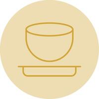 Bowl Line Yellow Circle Icon vector