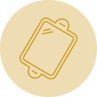 Baking trays Line Yellow Circle Icon vector