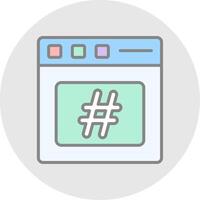 Hashtag Line Filled Light Icon vector