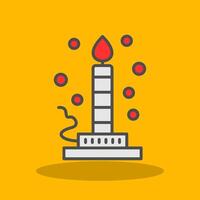 Bunsen Burner Filled Shadow Icon vector