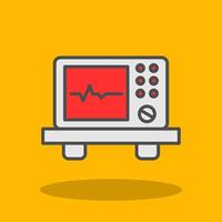 ECG Device Filled Shadow Icon vector