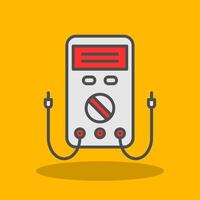 Multimeter Filled Shadow Icon vector