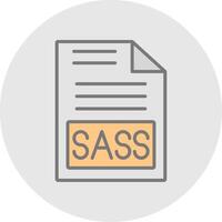 Sass Line Filled Light Icon vector