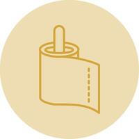 Paper Towel Line Yellow Circle Icon vector