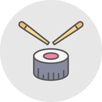 Sushi línea lleno ligero icono vector