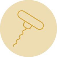 Corkscrew Line Yellow Circle Icon vector