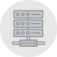 Server Line Filled Light Icon vector