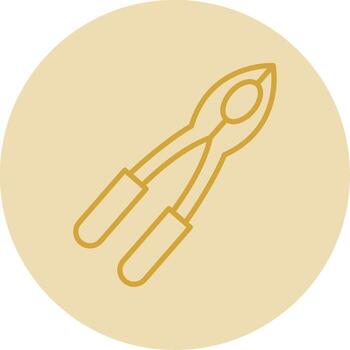 cascanueces línea amarillo circulo icono vector