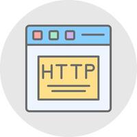 Http Line Filled Light Icon vector